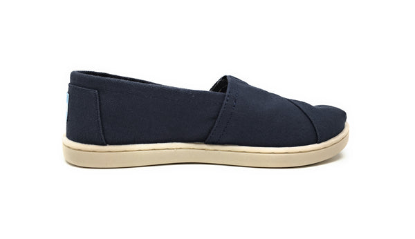 Toms Classic Canvas Slip On Kids/Youth Shoes Navy Blue