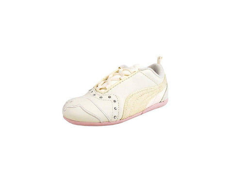 PUMA Toddler Infant Girls Sela Diamond II Whisper White/Pink Sneakers