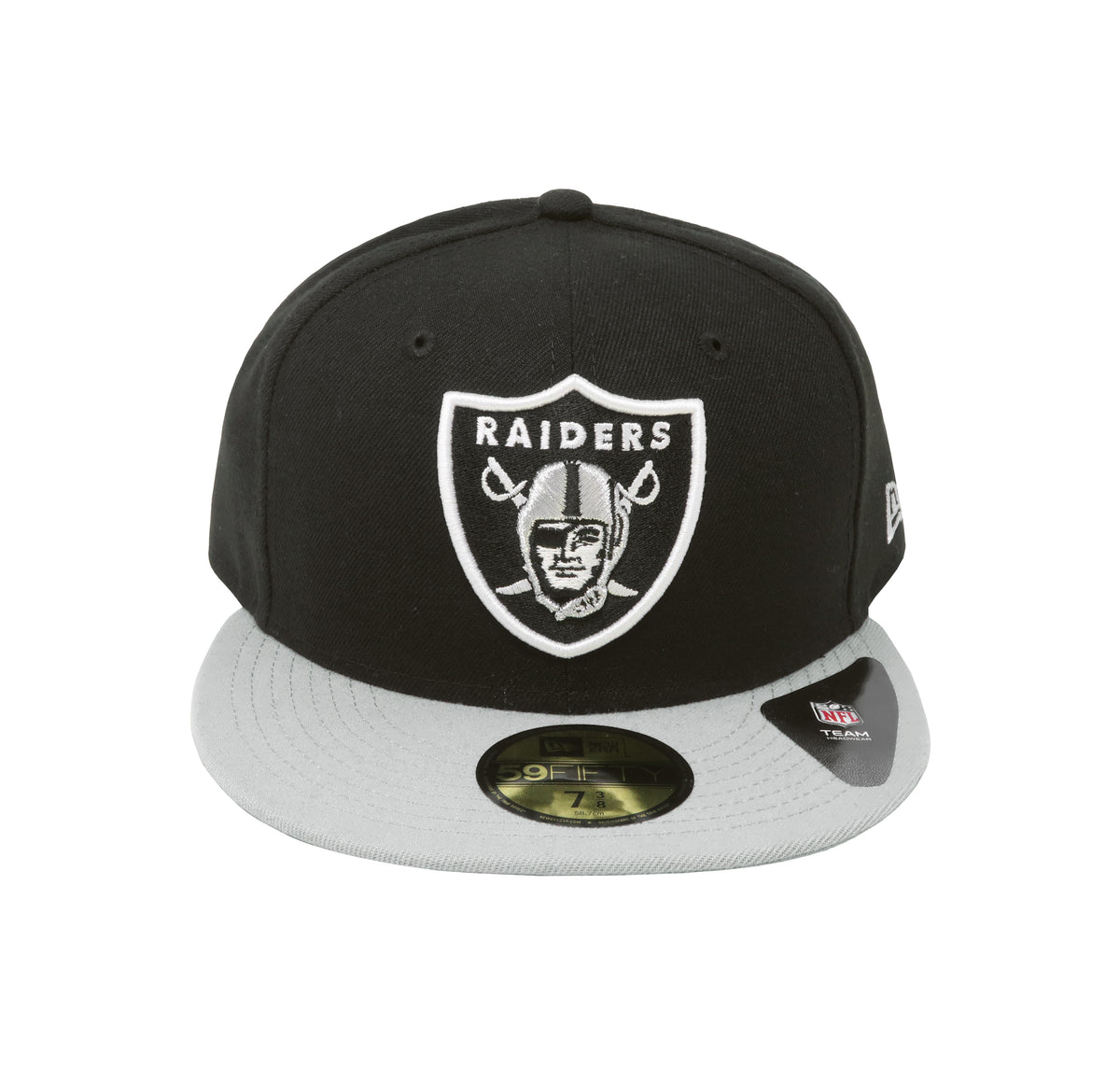 New Era Las Vegas Raiders Mens Black 5950 LASRAI BLACK MET SILVER Fitted  Hat
