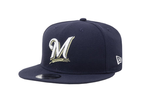 New Era 9Fifty MLB Milwaukee Brewers Baycik Navy Blue Snapback Cap