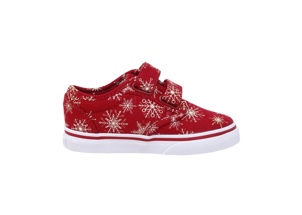Vans Infant/Toddlers Shoes Atwood V Strap Snowflakes Red Sneakers