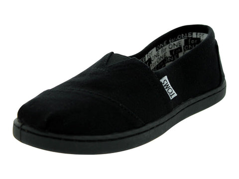 Toms Classic Canvas Slip On Black Shoes Kids/Youth