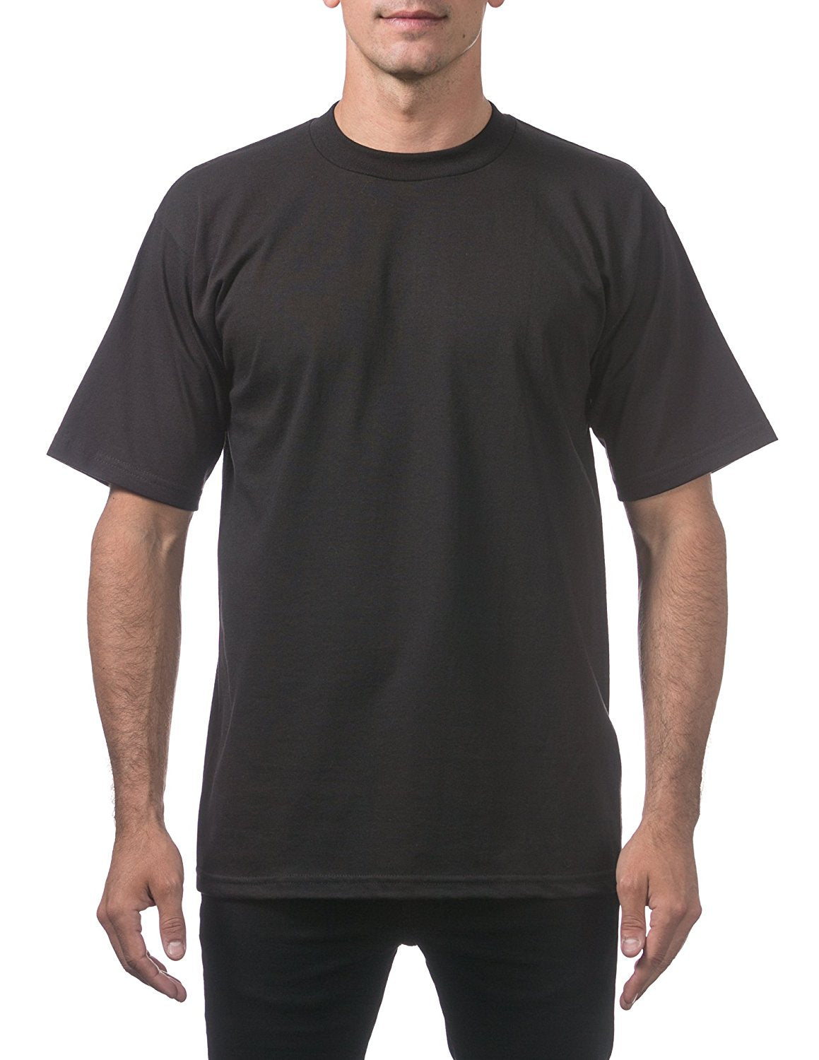 Pro Club Men's Heavyweight Cotton Short Sleeve Crew Neck T-Shirt Black