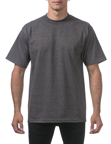 Pro Club Men's Heavyweight Cotton Short Sleeve Crew Neck T-Shirt Charcoal