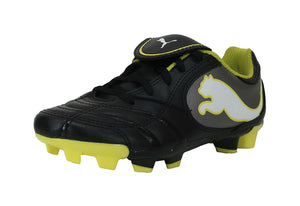Puma Big Kids Shoes Power Cat FG Jr Black/Yellow Youth Soccer Cleats