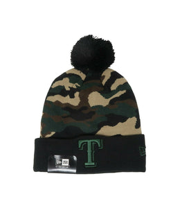 New Era MLB Texas Rangers Cuffed Beanie Wood Camouflage Army Knit Hat