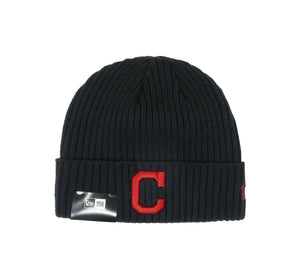 New Era MLB Cleveland Indians "C" Beanie Navy Blue Ribbed Lined Knit Hat