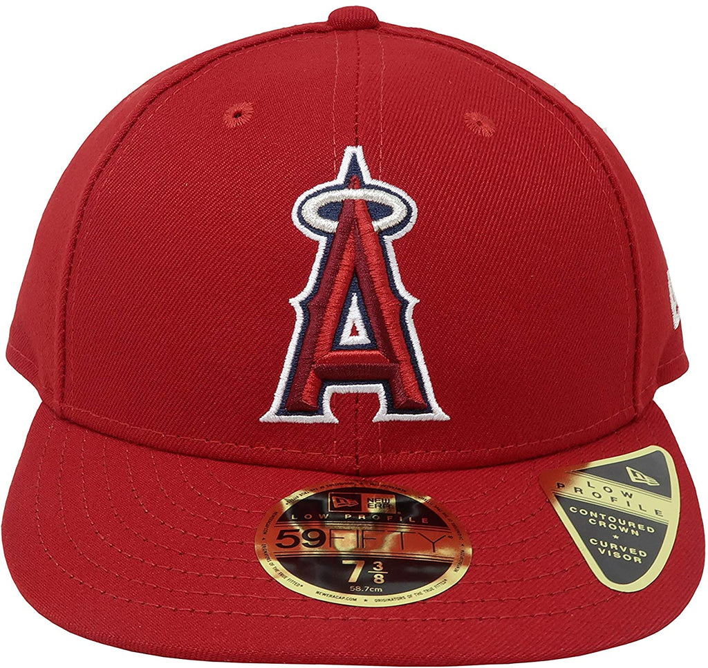 Men's New Era Red Los Angeles Angels Alt Authentic Collection On-Field Low Profile 59FIFTY Fitted Hat, Size: 7 5/8