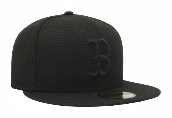 New Era 59Fifty MLB Boston Red Sox Black on Black Fitted Cap