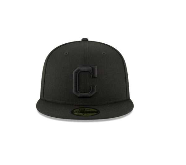 New Era 59FIFTY Cap Team Cleveland Indians Black Fitted Hat Chief Wahoo
