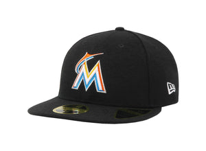 New Era 59Fifty Hat Mens MLB Florida Marlins Black Low Profile Cap Fitted