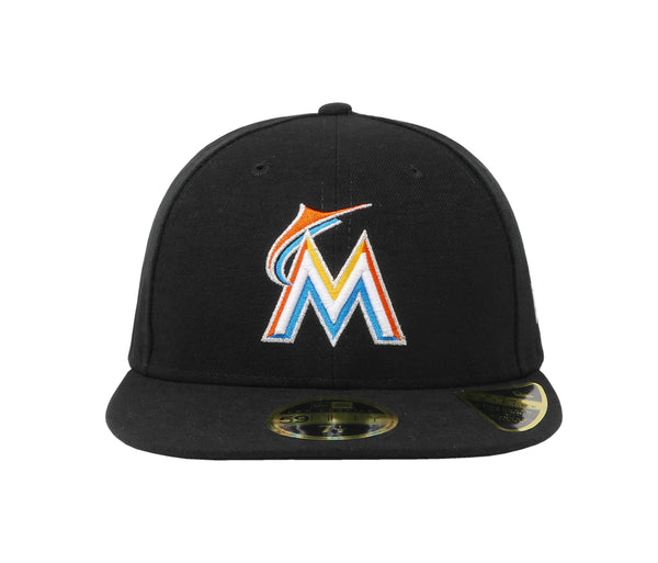 New Era 59Fifty Hat Mens MLB Florida Marlins Black Low Profile Cap Fitted
