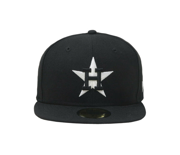 New Era 59Fifty Hat MLB Houston Astros Black White Cap