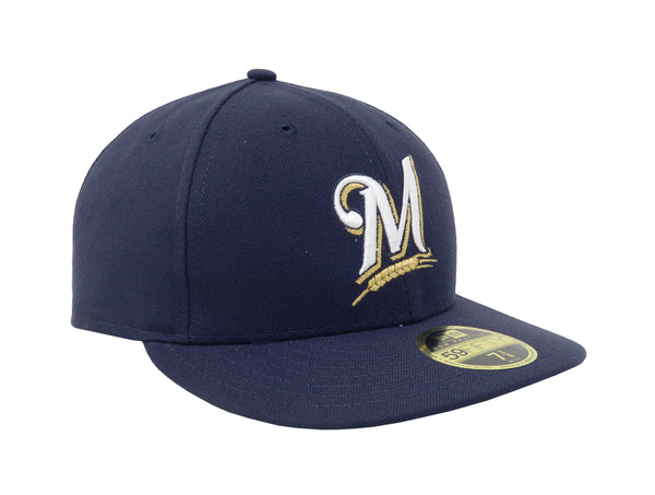 New Era Men's Milwaukee Brewers 59Fifty Navy Low Crown Hat