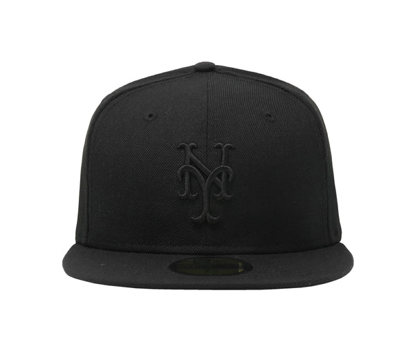 New Era Men 59Fifty MLB Team New York Mets Black Fitted Hat