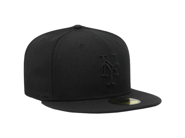 New Era Men 59Fifty MLB Team New York Mets Black Fitted Hat