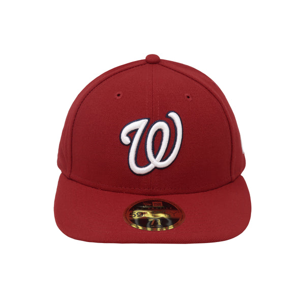 New Era Men 59Fifty MLB Team Washington Nationals Red Fitted Low Profile Hat Cap