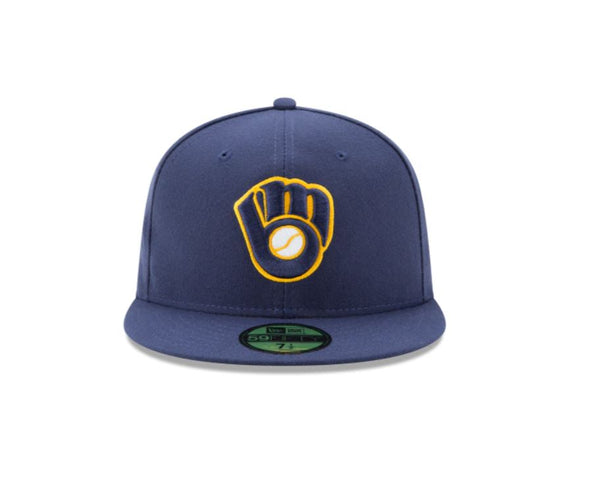New Era Men 59Fifty MLB Team Milwaukee Brewers "glove" Alternate2  Fitted Hat