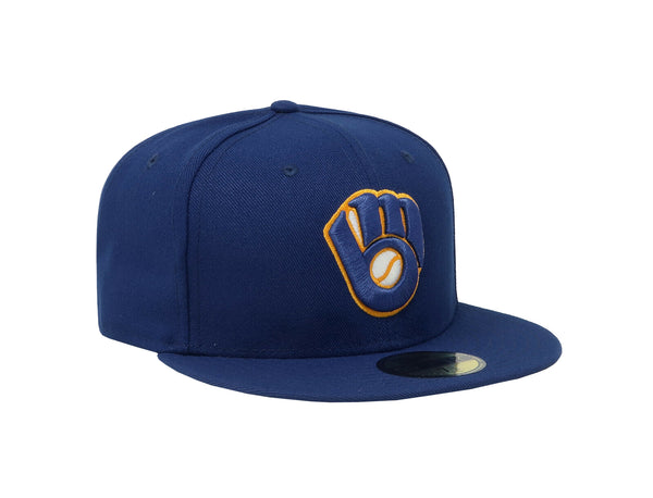 New Era Men 59Fifty MLB Team Milwaukee Brewers "glove" Alternate Fitted Hat