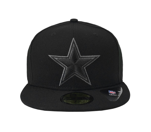 New Era 59Fifty Men Cap Dallas Cowboys Black Grey Basic Fitted Hat