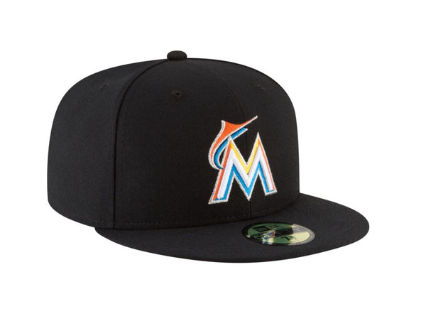 New Era Men's 59Fifty 2018 Authentic Marlins Fitted Hat Cap
