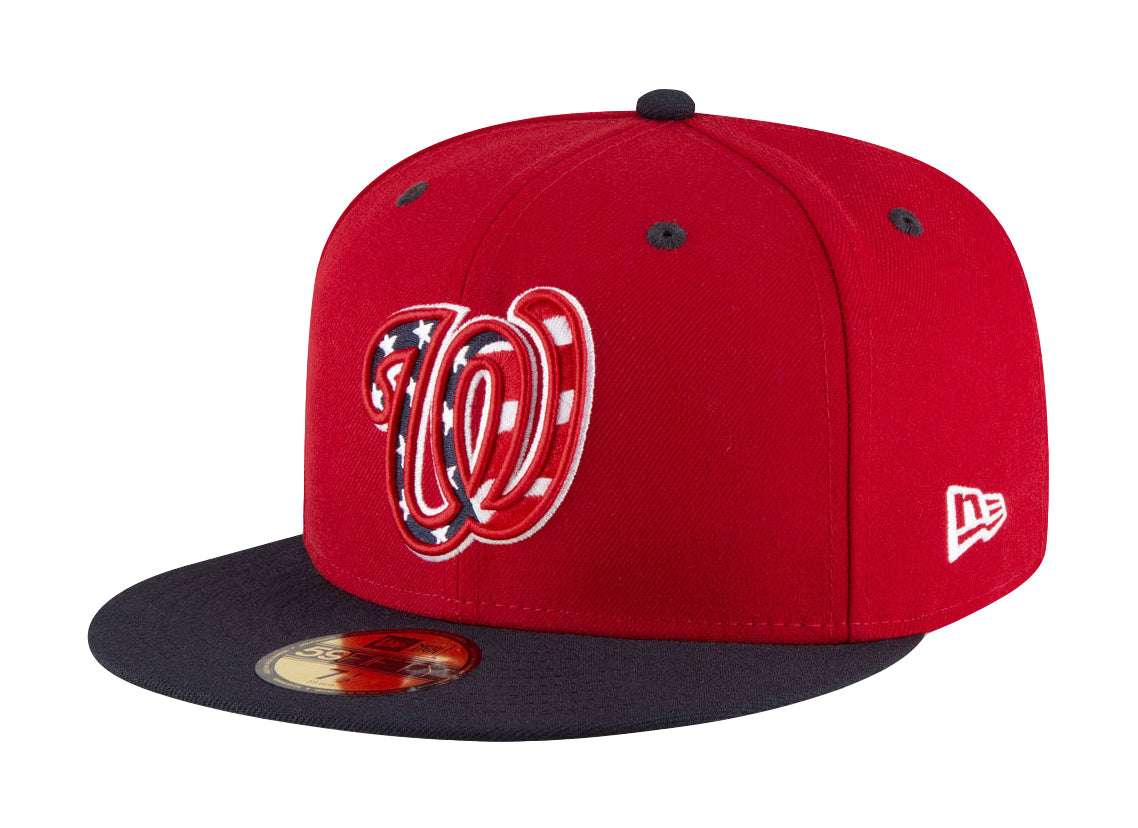 New Era 59Fifty MLB Washington Nationals Red/Navy Blue Fitted Cap