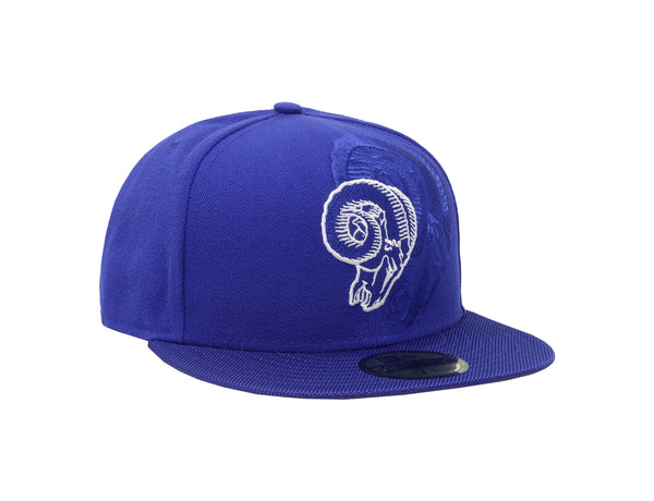 New Era 59Fifty Hat Los Angeles Rams NFL On Field Team Royal Blue Fitted Cap