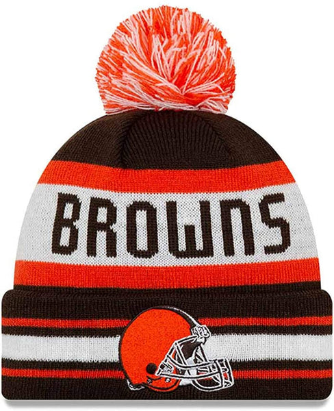 New Era NFL Cleveland Browns Cuffed Beanie "Helmet" Pom Pom Knit Hat
