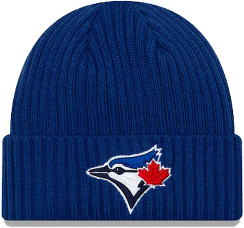 New Era MLB Toronto Blue Jays Cuffed Beanie Royal Blue Ribbed Lined Knit Hat