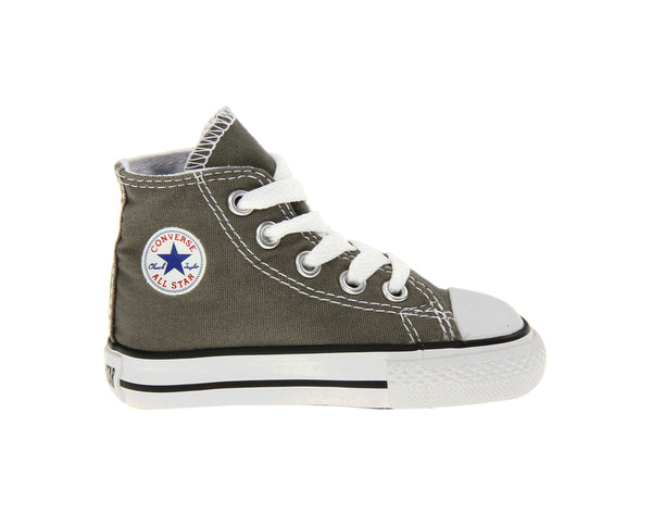 [7J793] Converse Toddler/Infant Baby All Star Hi Charcoal White Shoes