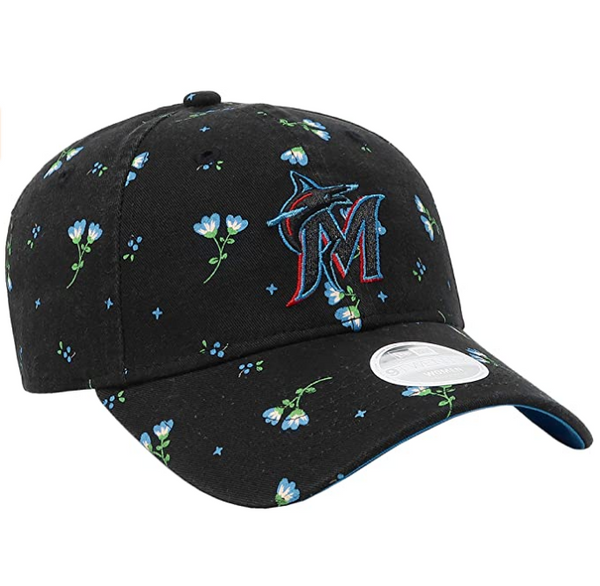 New Era 9Twenty MLB Miami Marlins Blossom Black Adjustable Cap