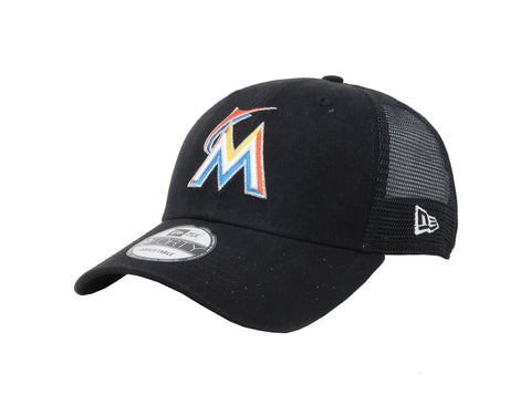 New Era 9Forty MLB Miami Marlins Black Mesh Adjustable Cap