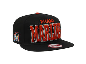 New Era 9Fifty MLB Miami Marlins Solid Black/Red Snapback Cap