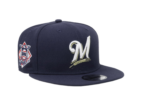 New Era 9Fifty MLB Milwaukee Brewers Baycik Navy Blue Snapback Cap