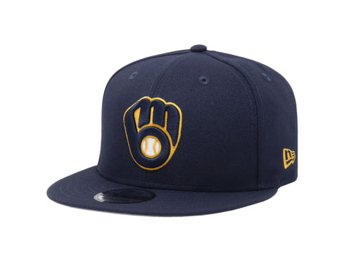 New Era 9Fifty MLB Milwaukee Brewers Basic "Glove" Navy Blue Snapback Cap