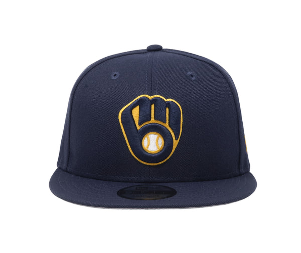 New Era 9Fifty MLB Milwaukee Brewers Basic "Glove" Navy Blue Snapback Cap