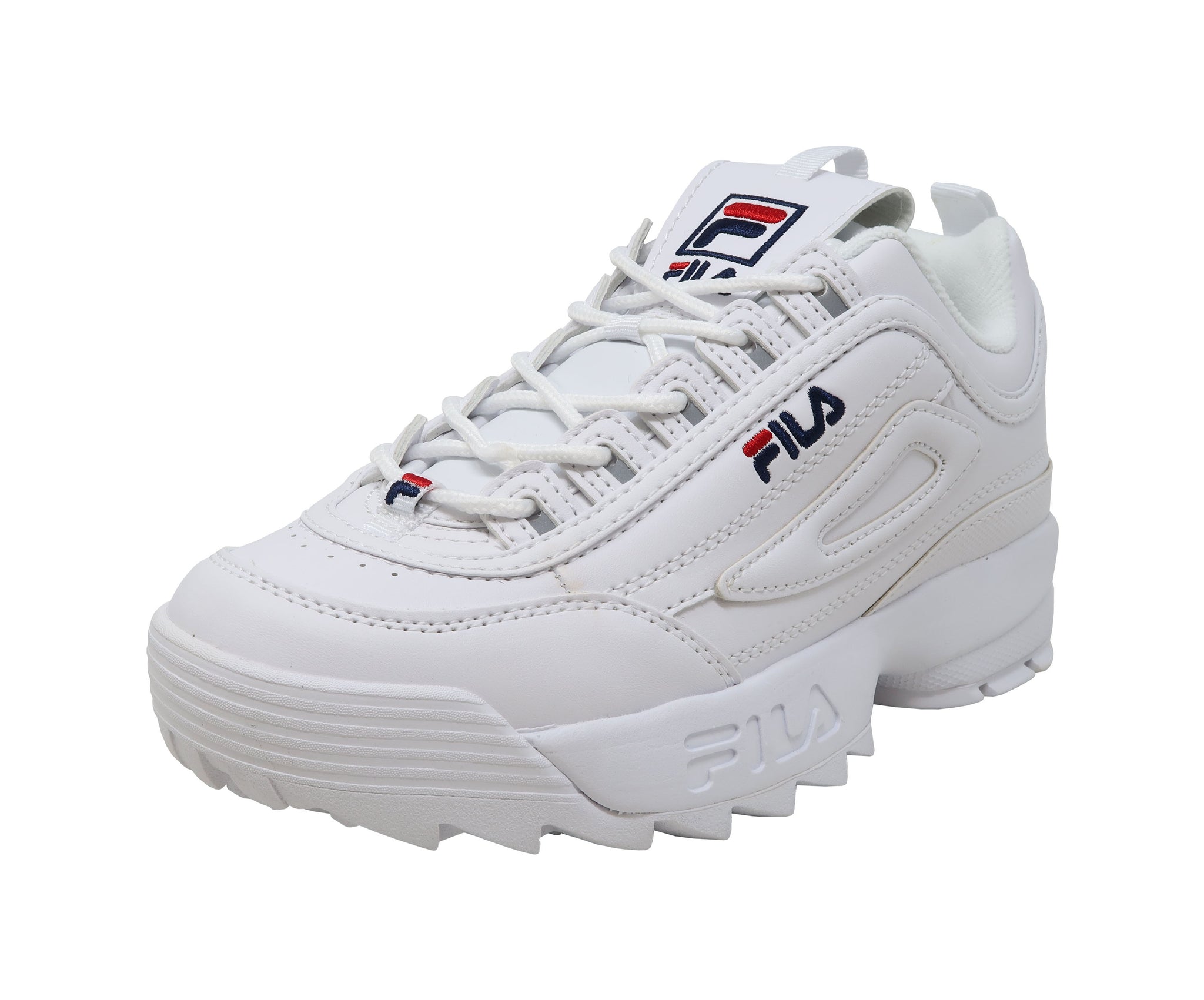 Fila Big Kid Disruptor II Leather White Sneakers – ShoeAngle.com