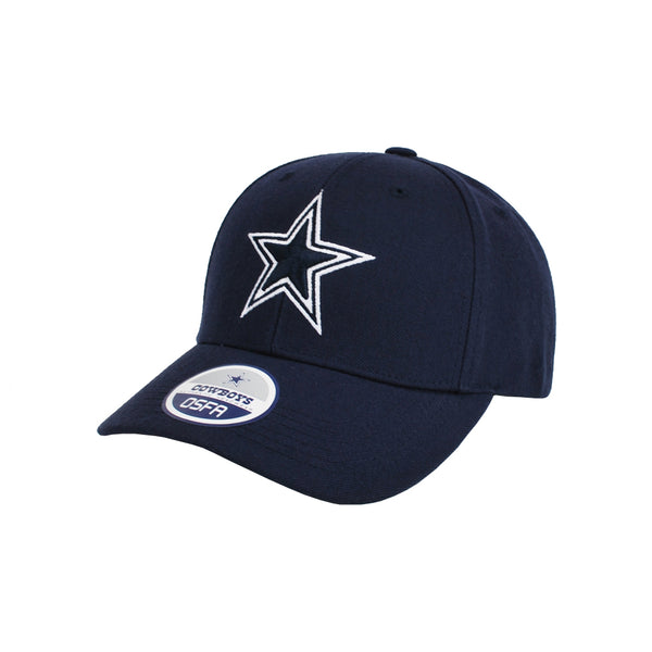 [070310379] Cowboys Cap Men's Basic Wool Logo Navy Blue Adjustable Hat
