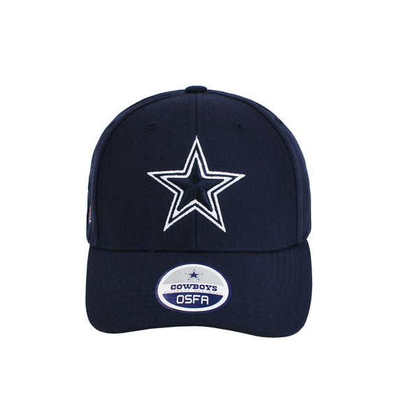 [070310379] Cowboys Cap Men's Basic Wool Logo Navy Blue Adjustable Hat